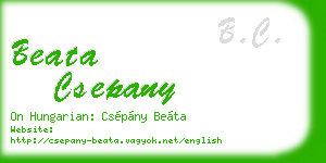 beata csepany business card