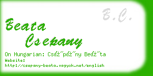 beata csepany business card